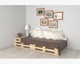 Pallet Daybed 02 Modello 3D