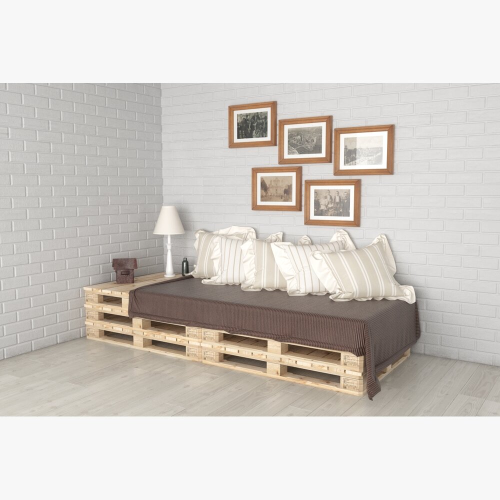 Pallet Daybed 02 Modello 3D