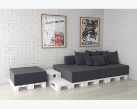 Modern Pallet Sofa 3D модель