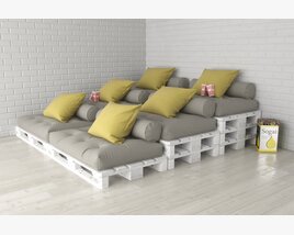 Pallet Sectional Sofa Modèle 3D