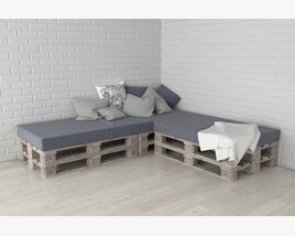 Pallet Corner Sofa 3D model