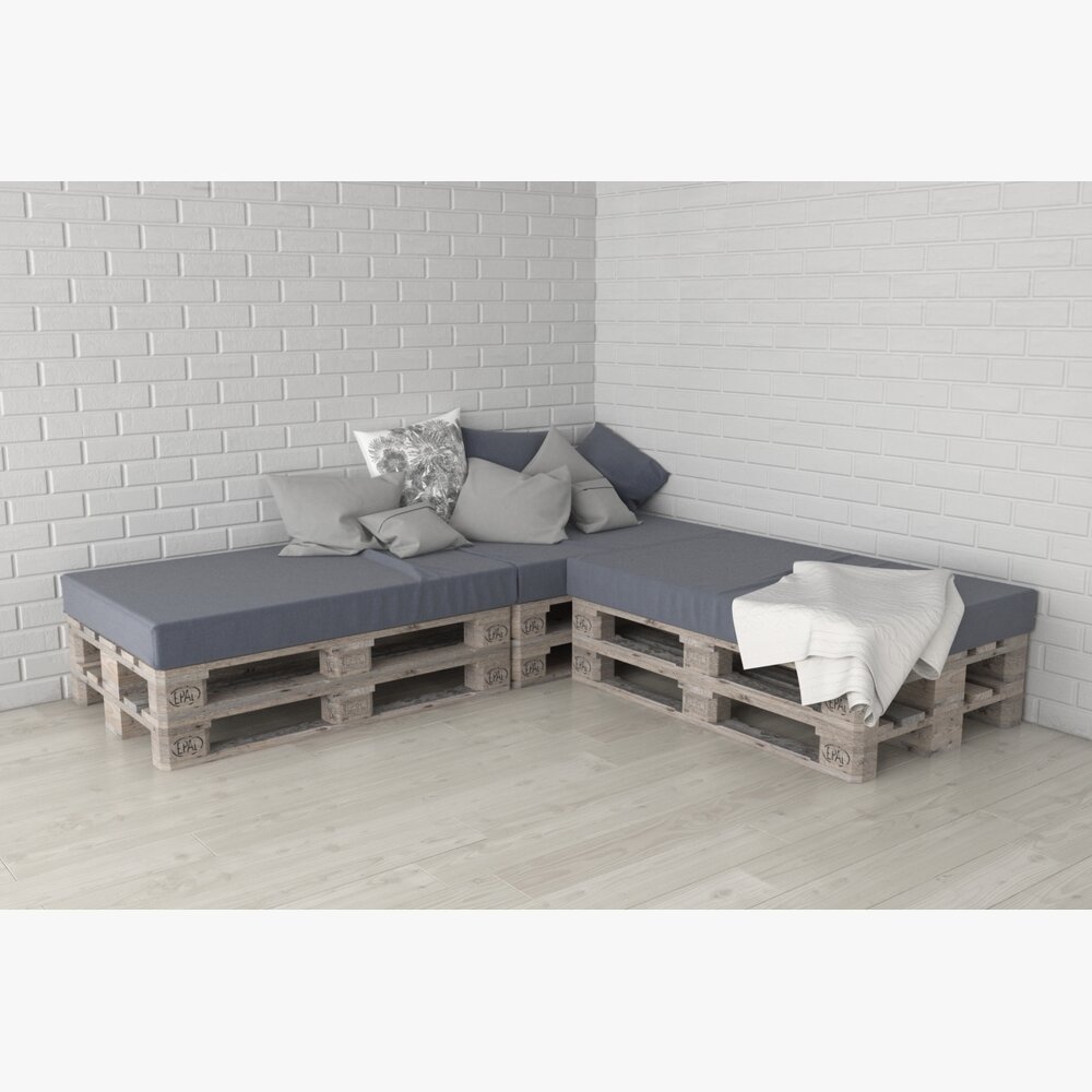 Pallet Corner Sofa 3d model