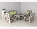 Pallet Garden Furniture Set 3D модель