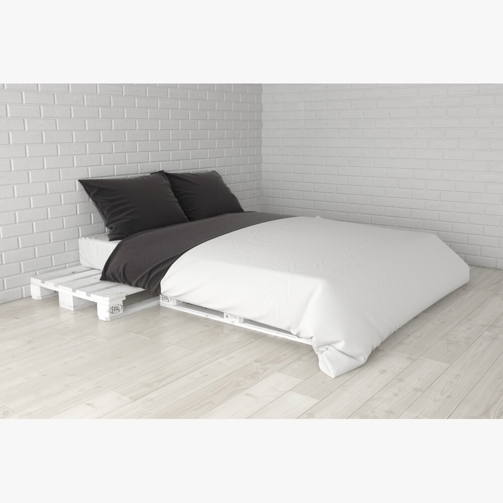 Minimalist Modern Bed Design 3Dモデル
