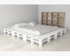 Pallet Bed Frame Modello 3D