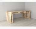Pallet Wood Desk 3d model
