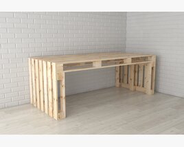 Pallet Wood Desk Modèle 3D