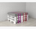Modern Pallet Ottoman with Colorful Straps 3d model