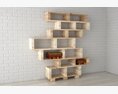 Wooden Pallet Wall Shelf 3d model