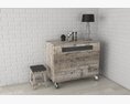 Rustic Mobile Dresser Cabinet Modelo 3D