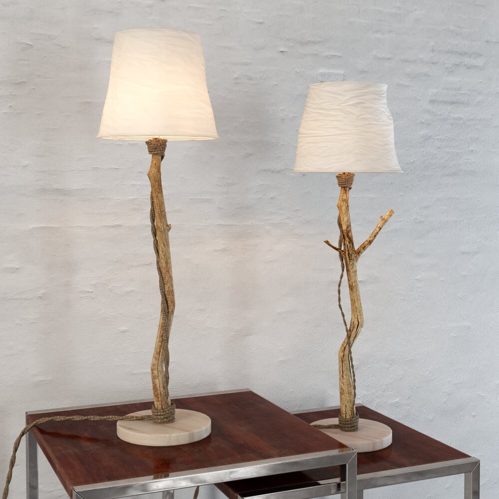 Rustic Table Lamp Set Modello 3D