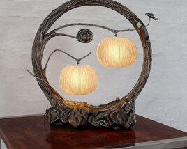 Rustic Vine Table Lamp 3D-Modell