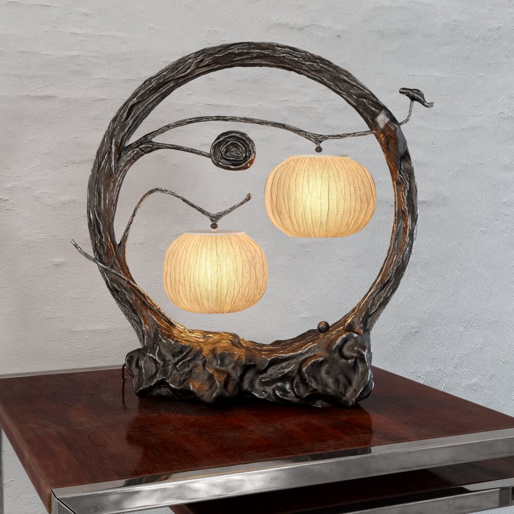 Rustic Vine Table Lamp 3D model