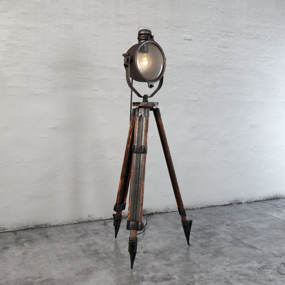 Vintage Tripod Floor Lamp 3D модель