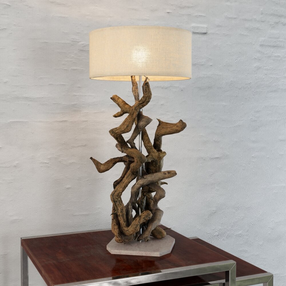Rustic Driftwood Table Lamp 3D-Modell