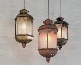 Vintage Hanging Lanterns 3D-Modell