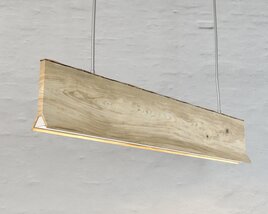 Sleek Wooden Pendant Light 3D model