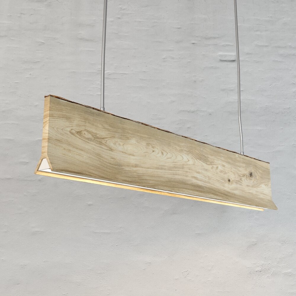 Sleek Wooden Pendant Light 3D-Modell
