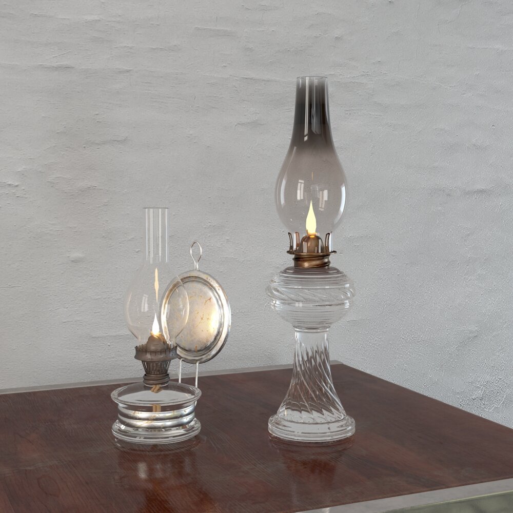 Vintage Oil Lamps 3D модель