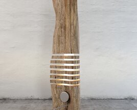 Modern Wooden Floor Lamp 3D model