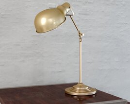 Elegant Brass Desk Lamp Modello 3D
