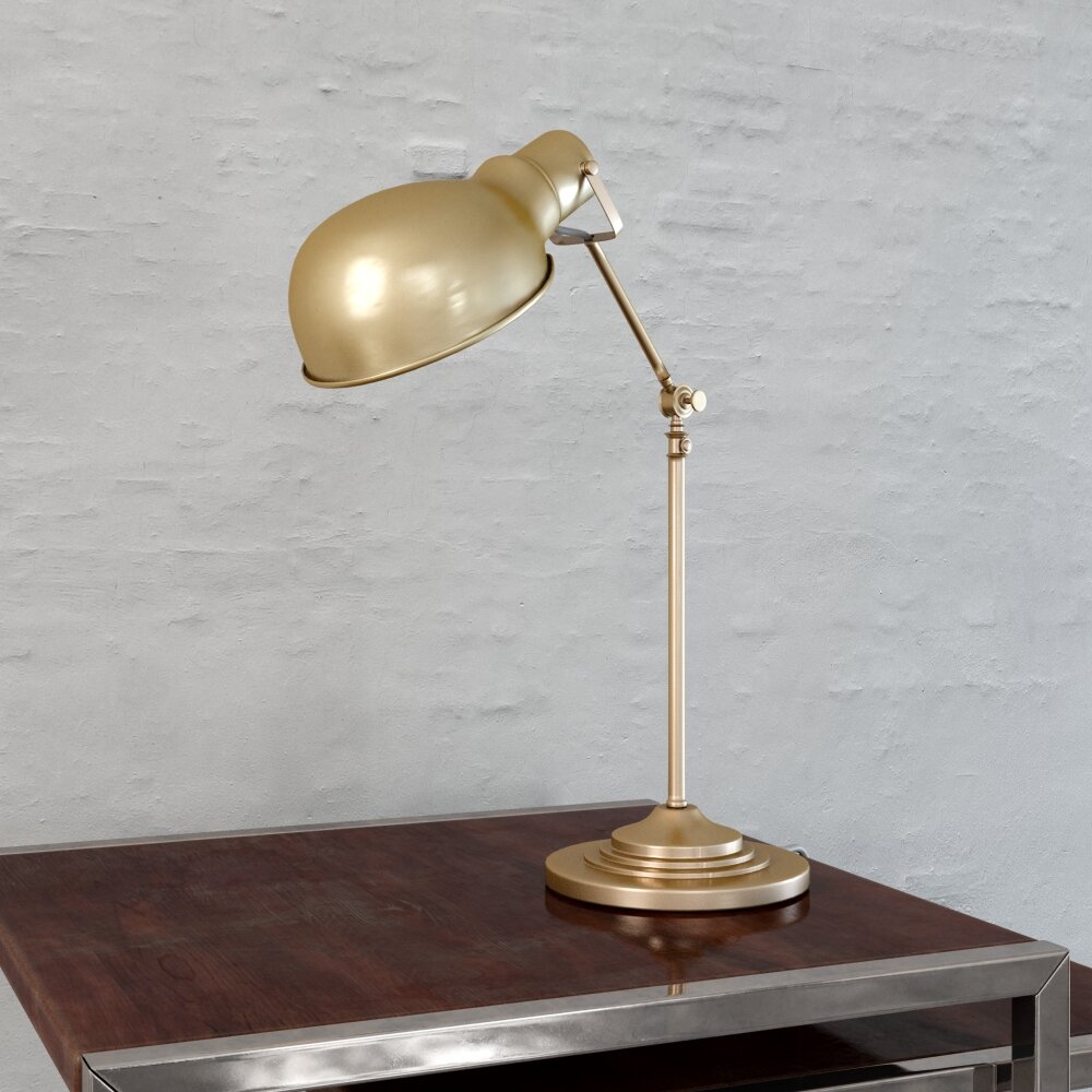 Elegant Brass Desk Lamp 3D-Modell