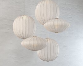Modern Hanging Paper Lanterns 3D модель