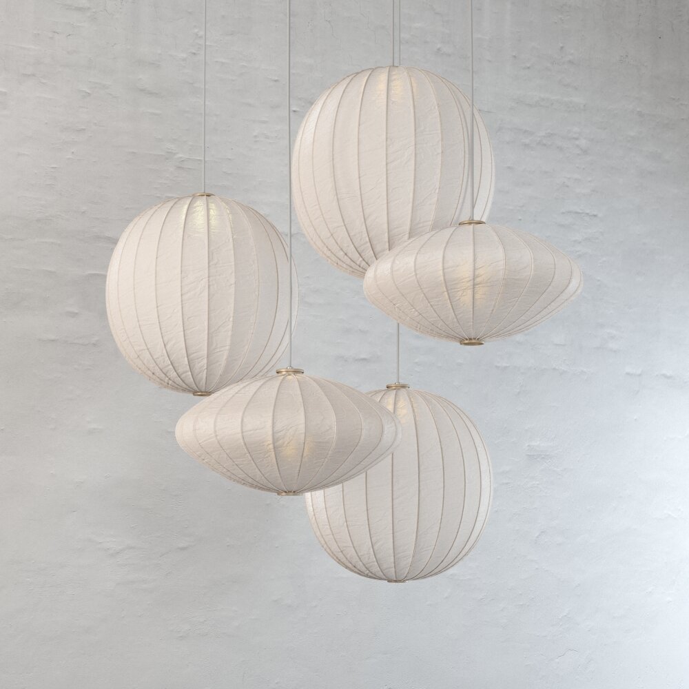 Modern Hanging Paper Lanterns 3D 모델 