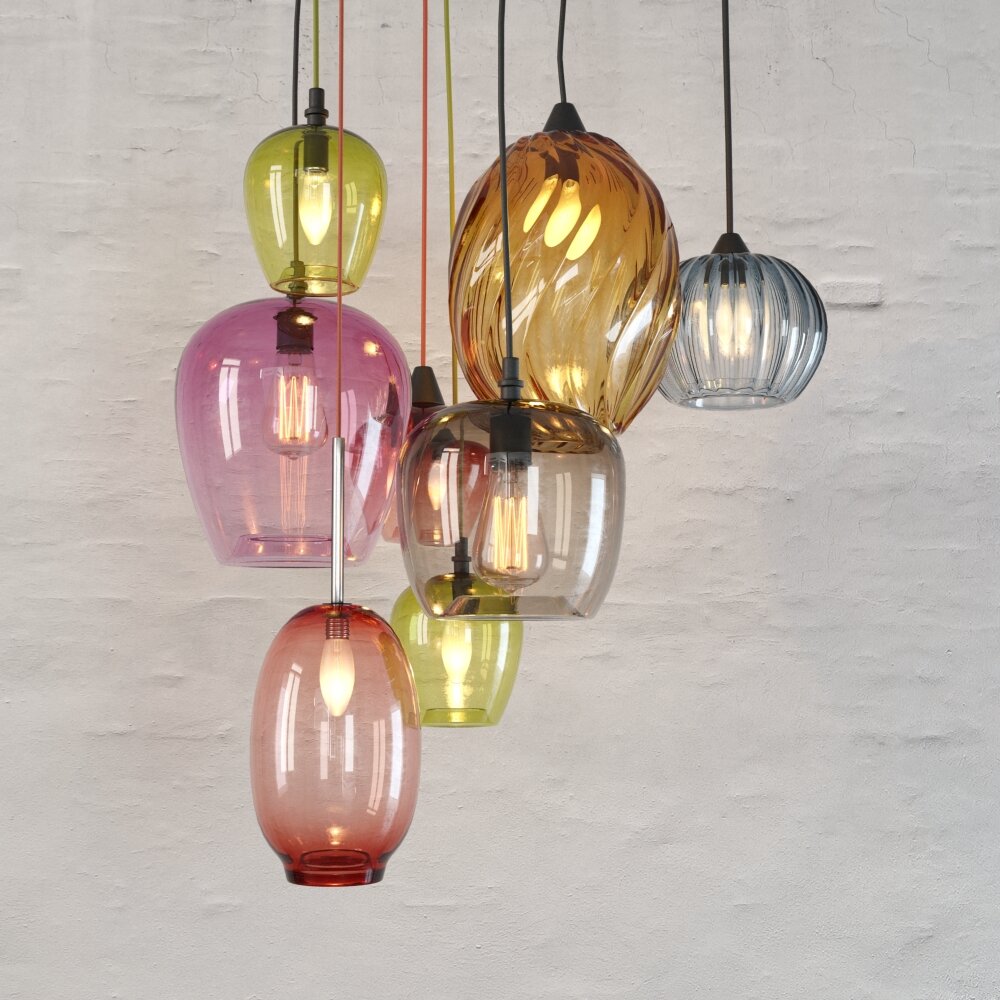 Colorful Glass Pendant Lights 3D-Modell