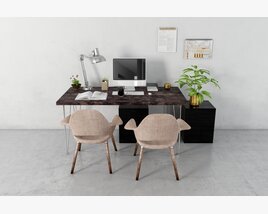 Modern Home Office Setup 02 3D-Modell