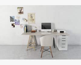 Modern Home Office Workspace Modello 3D