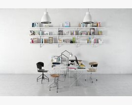 Modern Home Office Space 3D модель