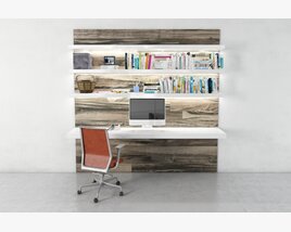 Modern Home Office Desk Setup 03 Modello 3D