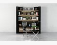 Modern Bookshelf with Built-in Desk 3d model