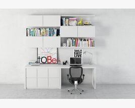 Modern Home Office Setup 05 3D model