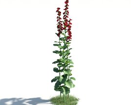 Red Blossoms Towering 3D-Modell