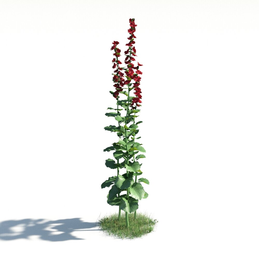 Red Blossoms Towering 3D-Modell