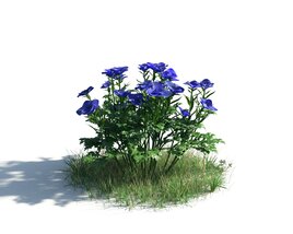 Vibrant Blue Petunias 3D model