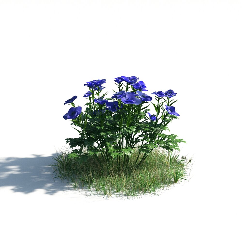 Vibrant Blue Petunias Modèle 3d