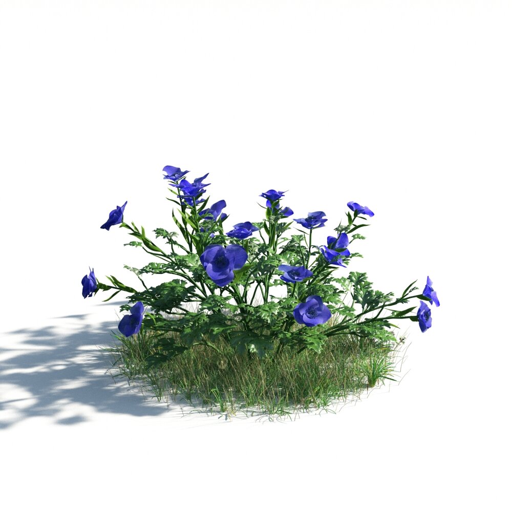 Bluebell Flower Cluster Modello 3D