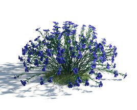 Blue Wildflowers Cluster Modelo 3d