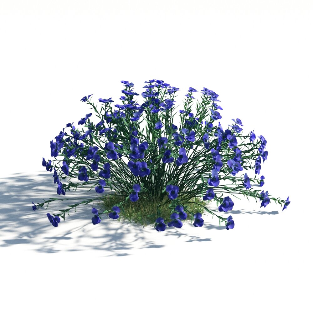 Blue Wildflowers Cluster 3D 모델 