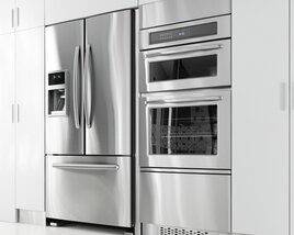 Stainless Steel Kitchen Appliances 3D-Modell