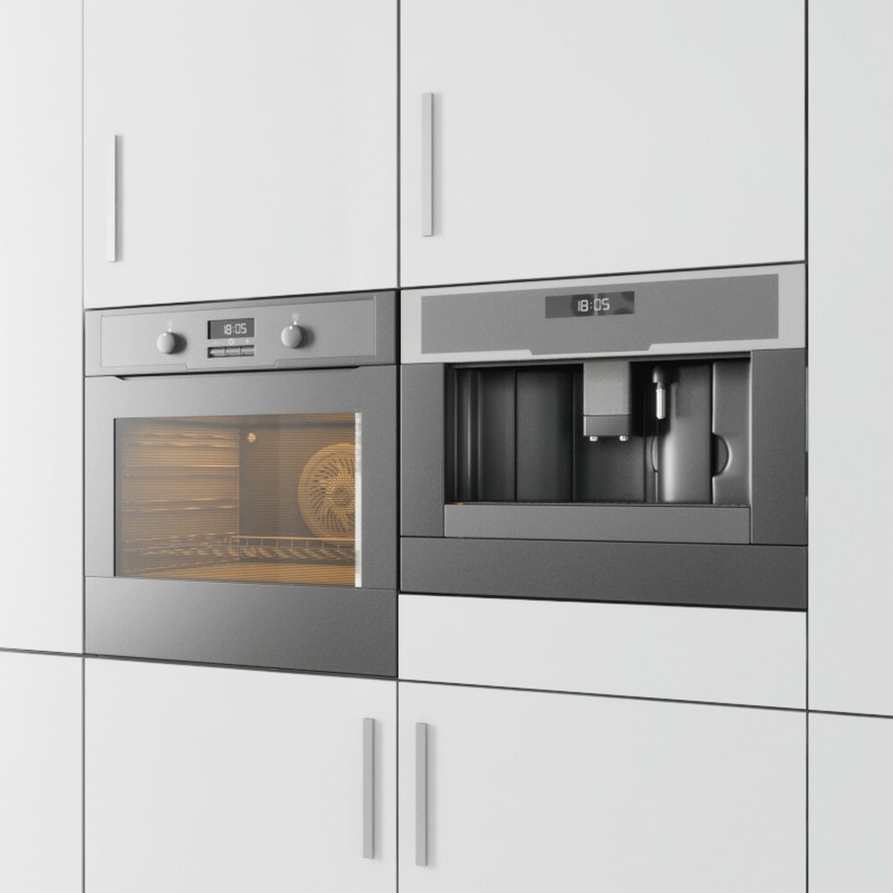 Modern Built-in Kitchen Appliances Modello 3D