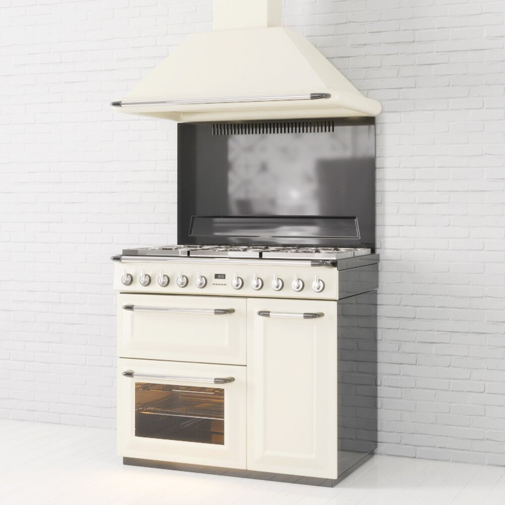 Modern Kitchen Stove and Range Hood Modello 3D