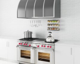 Sleek Modern Kitchen Stove 3D 모델 