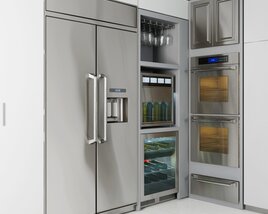 Modern Stainless Steel Refrigerator Modèle 3D