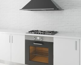 Modern Kitchen Cooktop and Oven 3D 모델 