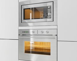 Modern Built-in Oven and Microwave 3D模型