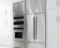 Modern Stainless Steel Refrigerator 02 3d model
